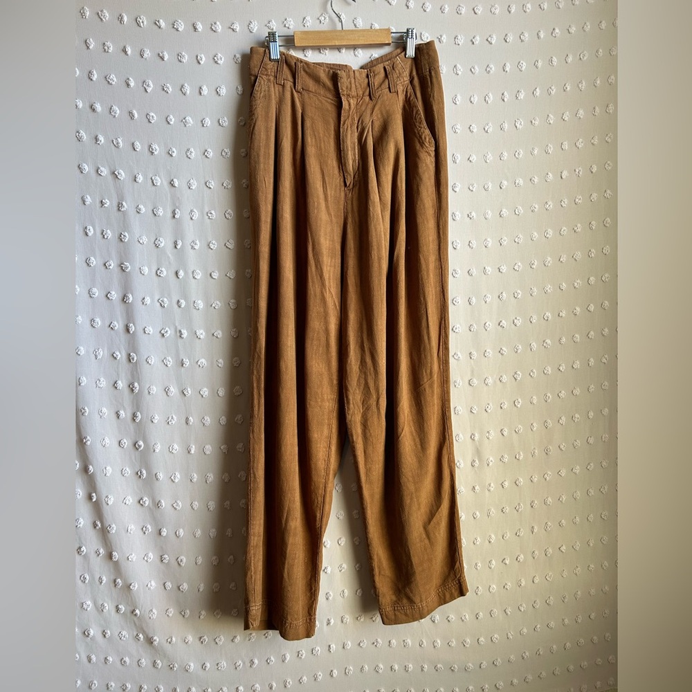 Free People Brown Wide-Leg Pants